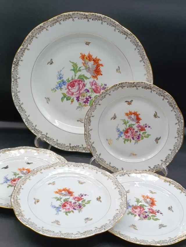 Juego postre o aperitivos porcelana francesa SFP