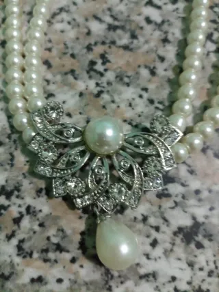 Collana perle e cristalli stile antico