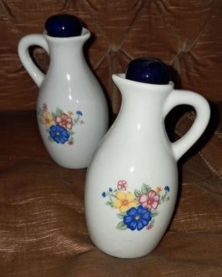 Set Oliera/Saliera/Pepiera Ceramica + Vassoio