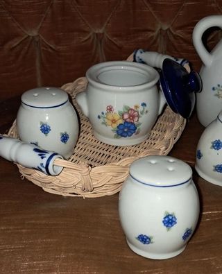 Set Oliera/Saliera/Pepiera Ceramica + Vassoio