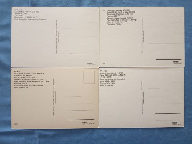 Collezione 20 Cartoline Amics del Ferrocarril anni '80