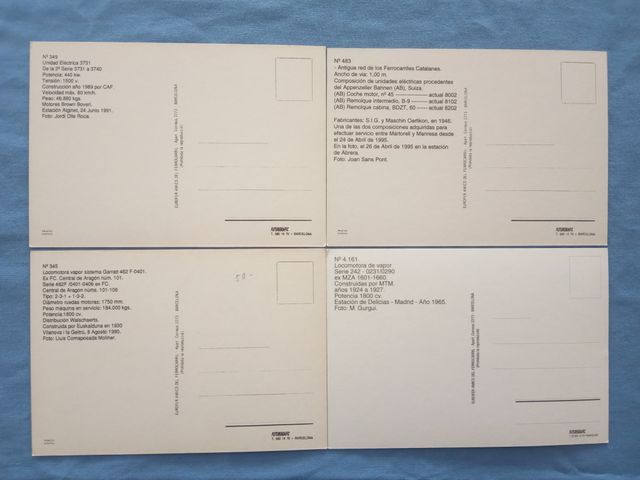 Collezione 20 Cartoline Amics del Ferrocarril anni '80