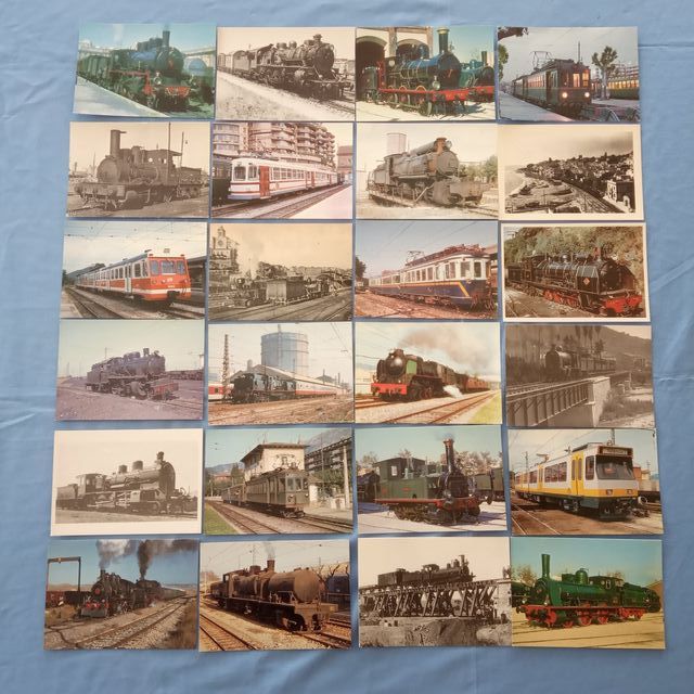Coleção 24 Postais Amics del Ferrocarril anos 80