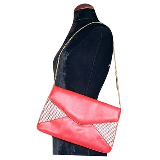 Bolso Clutch Vintage 70s Rojo y Blanco