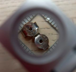 Pendientes plata centro rojo