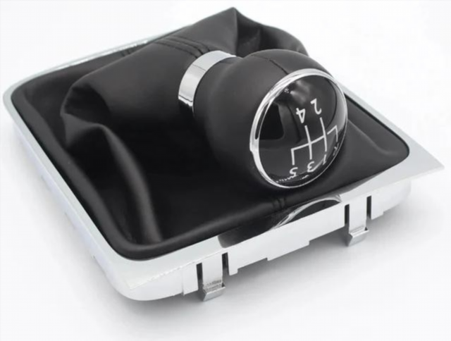 Pomo palanca cambios Volkswagen Passat B6 cuero 5