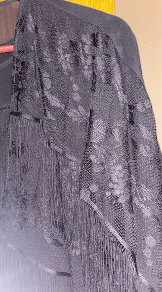 Vestido fiesta negro con chaqueta Promod