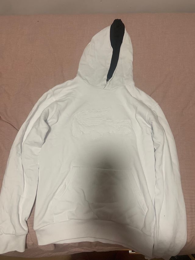 Sudadera Lacoste Blanca Bordada