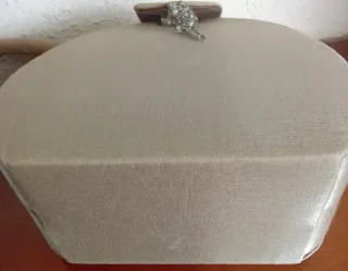 Bolso fiesta vintage beige y dorado