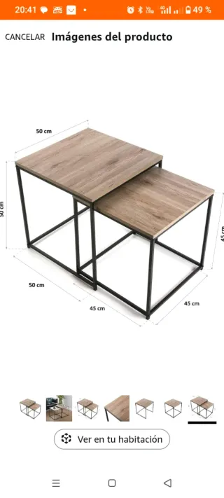 Tavoli ausiliari impilabili in legno e metallo