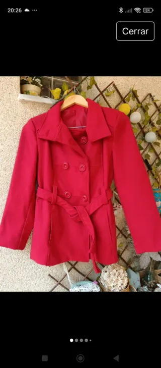 Abrigo mujer talla L rojo