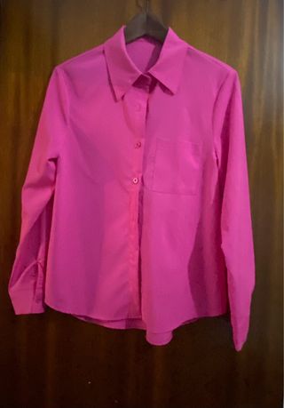 Camisa rosa de manga larga