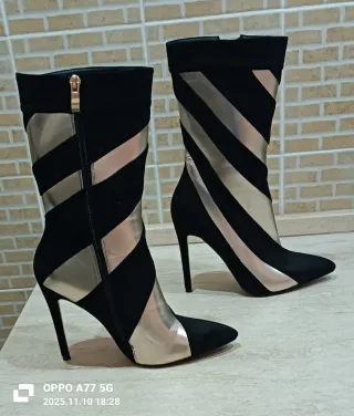 Stivali London Rag neri e oro