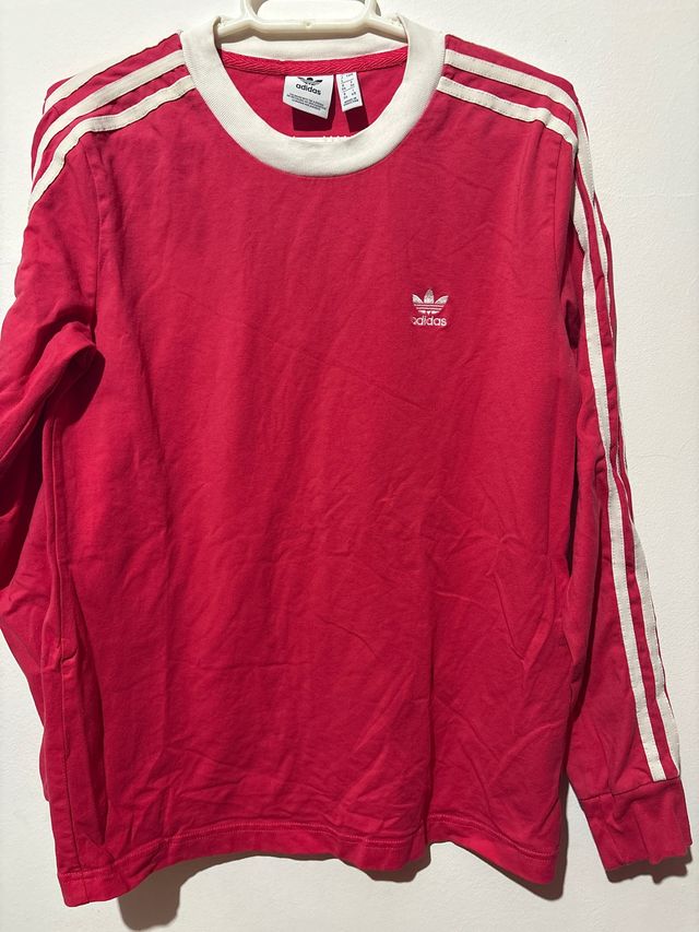 Camiseta Adidas Rosa y Blanca Manga larga