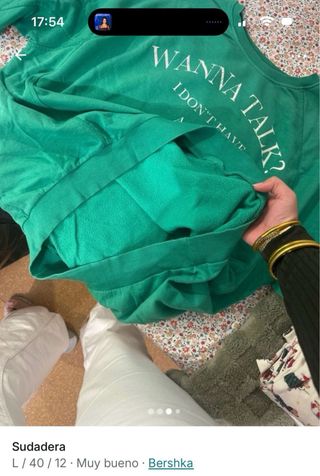 Sudadera Bershka verde I DON'T HAVE A TYPE