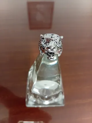 Anillo color plata Cabeza animales