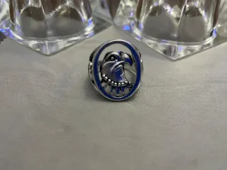 Anillo color plata Cabeza animales