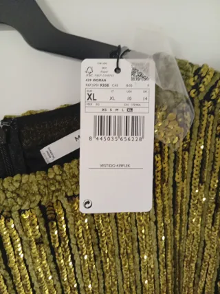 Vestido lentejuelas negro y dorado