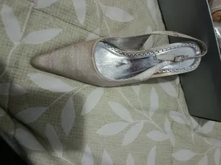 Zapatos de fiesta dorados y plateados