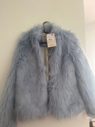 Chaquetón pelo Pull&Bear azul XS