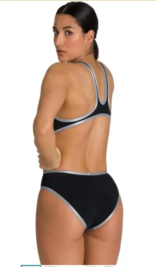 Bañador Arena Mujer Talla 38 Negro Gris