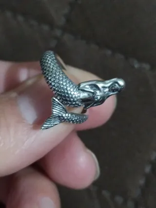 Anillo Plata Ley S925 Sirena Ajustable