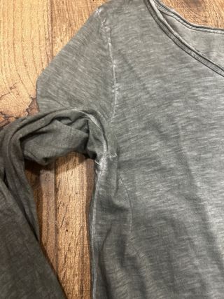 Vestido mujer manga larga verde gris talla M