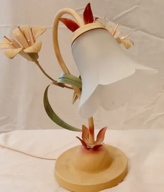 Lámparas forja floral beige y verde