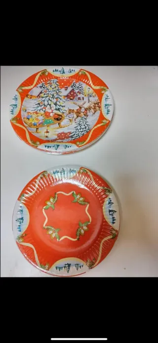 Piatti Natale Carta Decorati