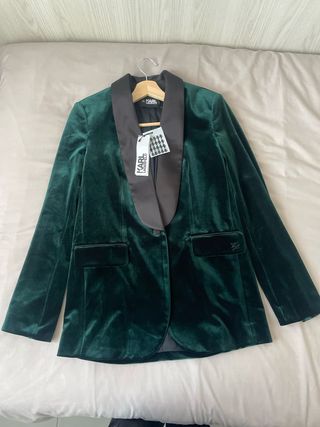 Chaqueta Terciopelo Verde Karl Lagerfeld, Mujer