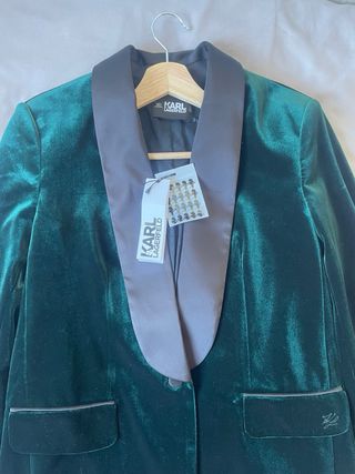 Chaqueta Terciopelo Verde Karl Lagerfeld, Mujer
