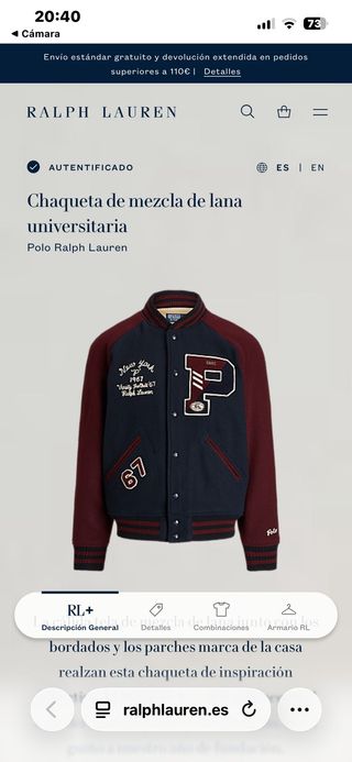 Chaqueta Universitaria Polo Ralph Lauren '67