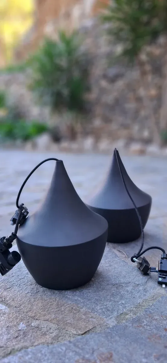 2x Lámparas Tom Dixon Beat Fat Negras/Doradas