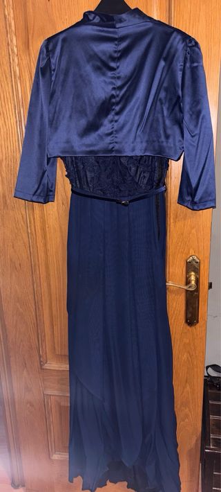 Vestido fiesta azul con torera