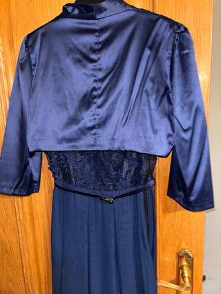 Vestido fiesta azul con torera