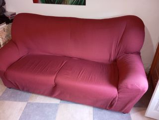 Divano in tessuto rosso