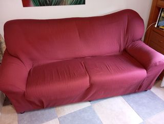 Divano in tessuto rosso