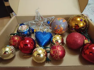 Lote adornos Navidad cristal y plástico