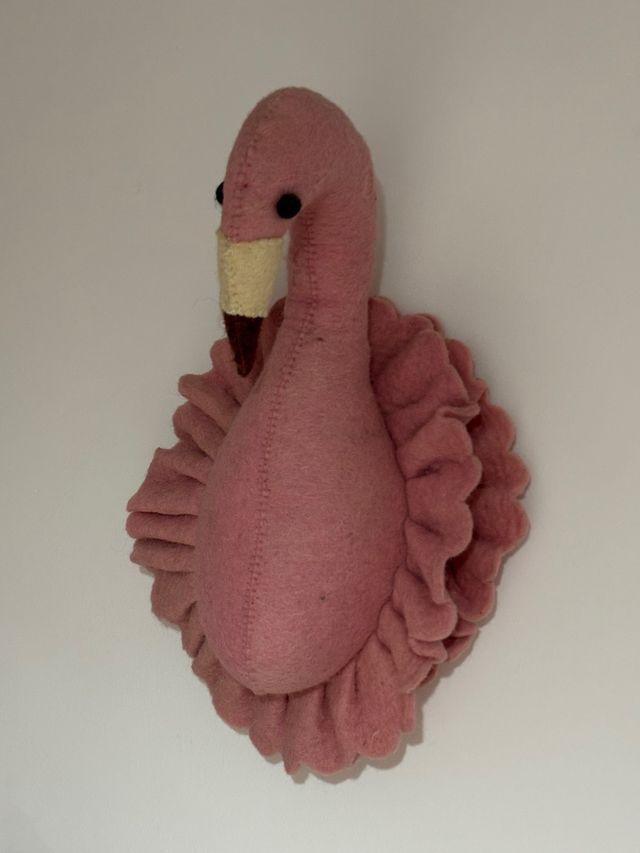 Cabeza Flamenco Decorativa Fieltro