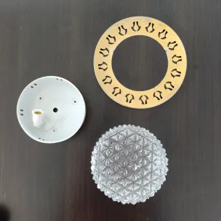 Plafón metal y cristal