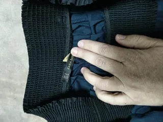 Falda Zara midi negra y azul Talla M