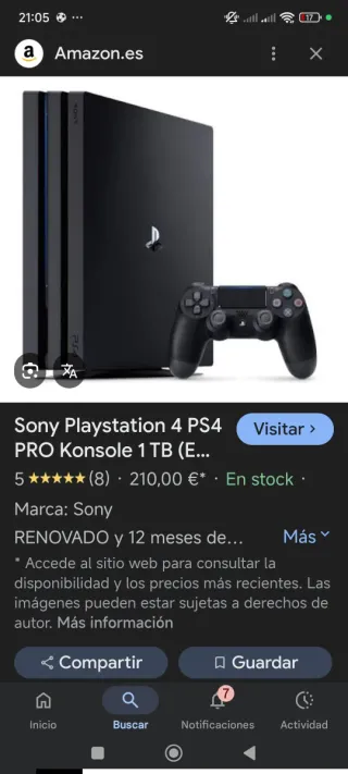 Consola PS4 Slim 500 GB Negra