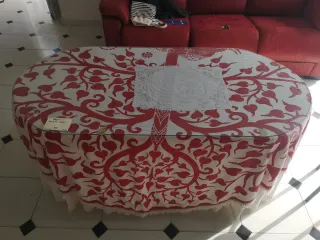 Tavolo consolle ovale in legno