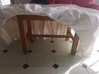 Tavolo consolle ovale in legno