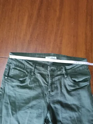 Jeans donna verdi con bottoni