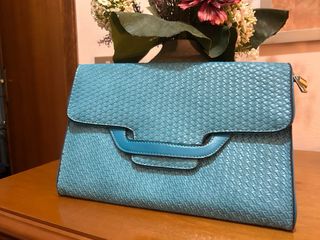 Pochette ecopelle azzurra Piazza Italia