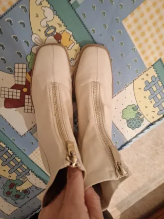 Botines blancos cremallera talla 38