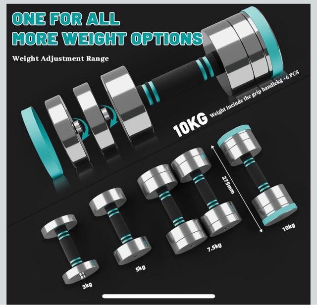 Mancuernas Acero 2x10kg Ajustables. 20kg total