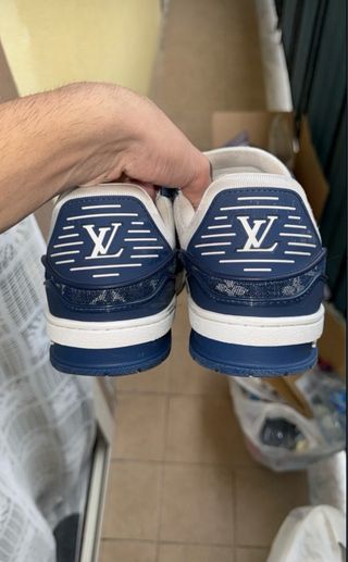 Louis Vuitton Trainer Scarpe Blu/Bianche Taglia 41