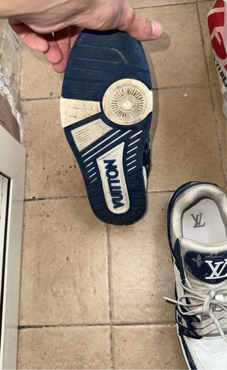 Louis Vuitton Trainer Scarpe Blu/Bianche Taglia 41